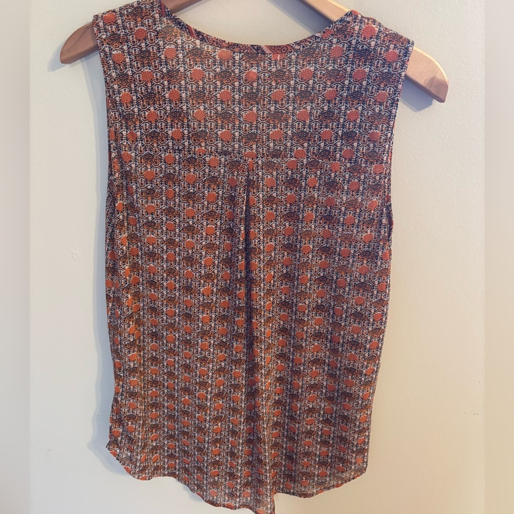 Anthropologie Eden & Olivia Rust Multi Printed Sleeveless Button-Front - Picture 7 of 7